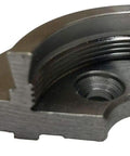 Close-up of a steel jaw piece from Pro Tek G3 Wood Lathe Chuck Kit With Three Jaw Sets 2 Inch Standard 4 Inch Bowl Jaws 1 Inch Pin Jaws Insert
