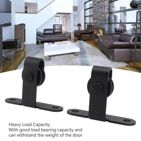 Ultra Quiet Mini Cabinet Barn Door Hardware Kit For Double Sliding Door Track Roller System High Load Bearing Smooth Glide Easy Install For Cupboard Wardrobe Closet Durable And Low Noise