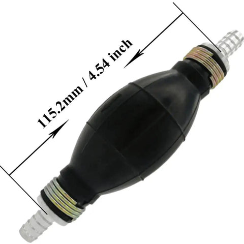 10mm 3 Eighths Black Rubber Fuel Transfer Primer Bulb For Marine Boats, Vacuum Fuel Line Hand Pump with measurements shown
