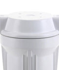 10 Inch White RO Filter Housing With Flat Cap For Home Water Systems, White Polypropylene Body, One Quarter Inch Ports, 75 PSI Max