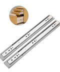 Heavy Duty Steel Drawer Slides With Three Section Extendable Rail Buffer Soft Close Double Row Stainless Steel Quiet Ball Bearings Smooth Load Bearing For Cabinets Easy Install And Anti Derailment For Secure Drawers, steel drawer slides