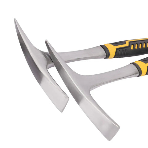 Two Pack 28 Oz Rock Pick Hammer Set For Digging And Chipping Beefed Up Heavy Duty Forged 45 Steel Construction Double Headed Design