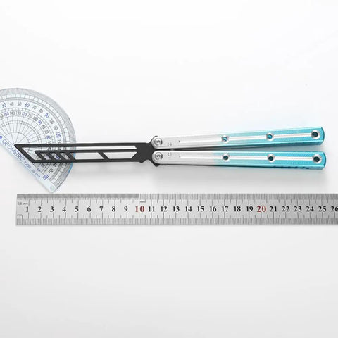 Integrated Forging Bushing System With Aluminum Channel Handle shown with ruler and protractor for size reference.