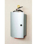 Heavy Duty Wall Mounted Fire Extinguisher Storage Box Boasts A Super Slick Silver Steel Metal Casing For Standard Handheld Emergency Gear Smooth Hinged Door Cover Built To Keep Your Home Or Garage Ready For Anything