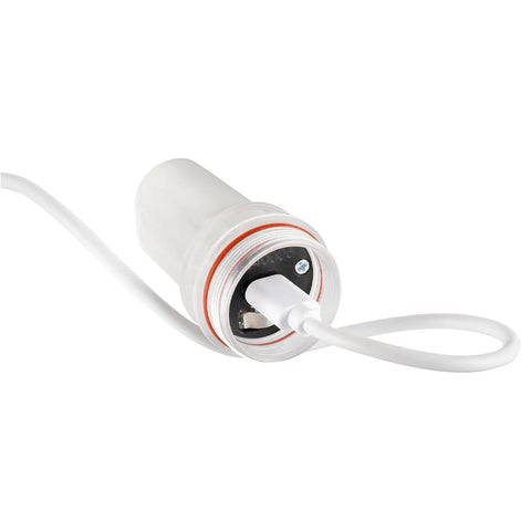 USB-C charging port of Compact Red Underwater Strobe Dive Light For 50m Visibility Go To Safety Signal For Freediving Spearfishing And Scuba Flashing Dive Torch That Keeps You Seen Reliable Dive Light For Low Visibility Conditions