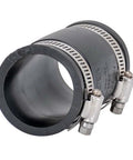 1-1/2 Inch Flexible Rubber Pipe Coupling With Stainless Steel Clamps For In-House And Sewer Connections Durable Seal