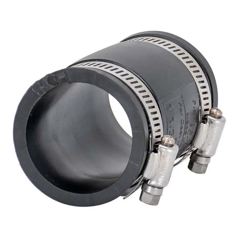 1-1/2 Inch Flexible Rubber Pipe Coupling With Stainless Steel Clamps For In-House And Sewer Connections Durable Seal