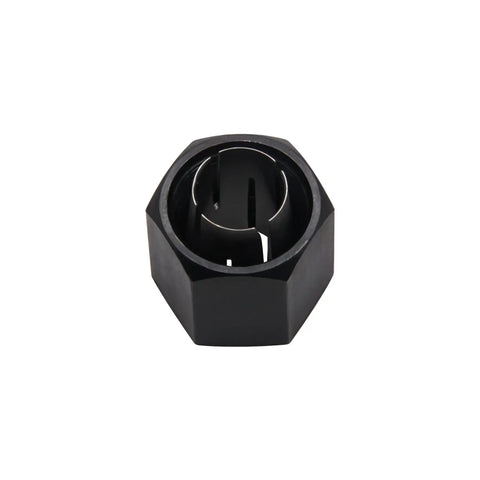 Front view of collet from Three Piece Router Collet Kit For Boschi Routers 1613 1617 1618 1619 Includes Quarter Inch Half Inch