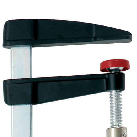 LM General Purpose F Style Clamp LM2.012 With Ergonomic Wood Grip Handle For Delicate Projects Replaces C Clamps Lightweight Yet Sturdy German Made Quality Protective Cap To Prevent Material Damage Lifetime Warranty On Defects And Workmanship, 12 in opening