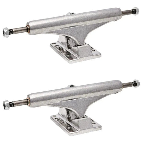Polished Mid Profile Skateboard Trucks 139mm Set Low Profile Hanger For Street Skating, shaft nut design, side view