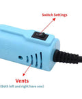 Detailed view of Compact Mini Heat Gun Goes Hard On Sweet Diy Craft Jobs, featuring switch settings and vents.