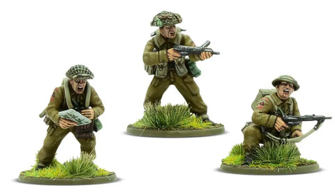 British And Canadian Army Infantry 28mm Plastic Miniatures For Bolt Action War Game 1943 To 1945 with helmets and rifles