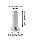 36 Pack 12mm Mountain Bike Spoke Nipples Silver for 14G Wheels, Rust Resistant CNC Anodized Spoke Caps with dimensions