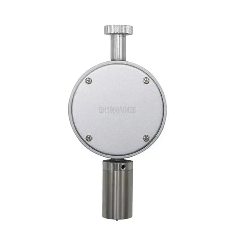 Portable Digital Shore Hardness Tester Gauge Featuring Type A C And D Modes For Foam Rubber And Plastics With Pro Level Precision And Straight Up Accurate Readings No Hassle Shop Floor Ready Design Delivering Kickass Performance Daily. Silver metal design with measurement point visible.