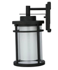 Outdoor Black LED Wall Light For 4 Inch Electrical Box Weather Resistant Medium Sconce With 387 Lumen Output Long Life Non Replaceable LEDs