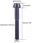 4 Pack Beefy Titanium Bolts M5x35mm With Tapered Head Allen Hex Screws Black High Strength Grade 5 6Al4V Titanium Alloy Lightweight