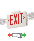 2 In 1 LED Exit Sign And Emergency Light Combo For Busy Biz Spaces Switchable Red And Green Signage With 2 Square Head LED Lamps