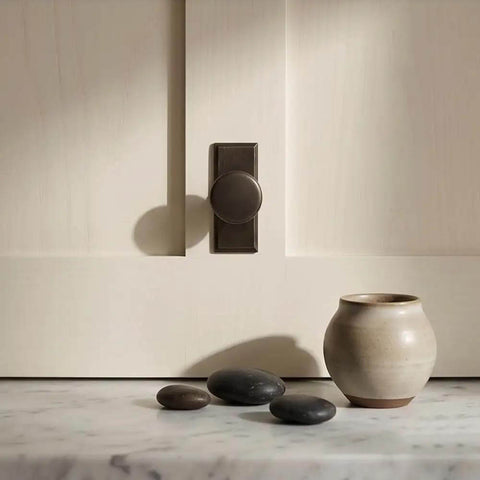 Modern Round Cabinet Knobs With Backplates 2 Pack Zinc Alloy Hardware for kitchen cupboard, heavy duty, pearl gray, single hole mount.
