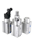 Solid Blocking Cylinder Built Different For Pneumatic Actuators TWQ Series Flat Column Air Cylinder with silver aluminum body