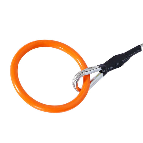 Close-up of Heavy Duty Log Choker Cable 3/16 Inch X 10 Ft With Tow Rings for UTV ATV and Lawn Tractors, showing orange tow ring.