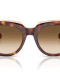 Doreen Low Bridge Fit Sunglasses, Light Havana Transparent Frame With Clear Gradient Brown Lenses, front view