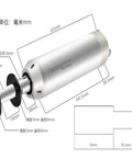 Industrial 7.5Kw Water Cooled Spindle Motor For Cnc Machining showing detailed dimensions and solid stainless steel build.