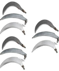 Replacement Sickle Heads 9 Pack Carbon Steel Weeding Blades No Handle For Lawn Care Harvest And Cultivation