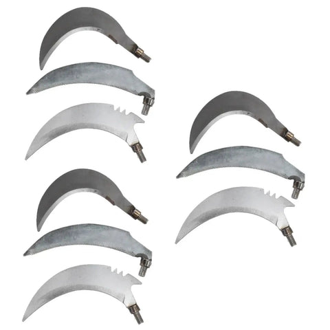 Replacement Sickle Heads 9 Pack Carbon Steel Weeding Blades No Handle For Lawn Care Harvest And Cultivation