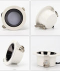 Super Sleek 2.9 Inch Led Recessed Ceiling Downlight Ultra Thin Mini Spot with aviation aluminum trim, showing installation clips.