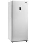 17 Cu Ft Frost Free Upright Freezer And Convertible Refrigerator With Auto Defrost Digital Temp Control, stainless steel exterior, sleek design.