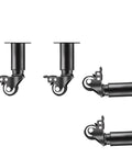 Kick Heavy Moves To The Curb 4 Pack Swivel Caster Wheels And Adjustable Furniture Feet in black with silent rolling mounts.