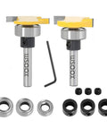 Slot Cutting Router Bits Set With Biscuit Bit And 4Mm Cutting Height, 1/4 Inch Shank, Undercut Bit, Three Bearing Sizes