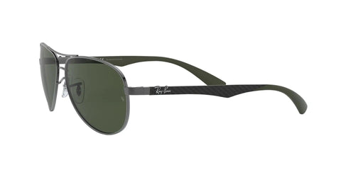 Carbon Fiber Frame Polarized Aviator Sunglasses For Men Dope Lightweight Durability With Gunmetal Finish And Dark Green Lenses Classic Style 61mm