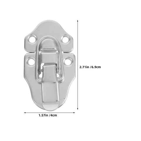 Heavy Duty 10 Pack Silver Metal Luggage Buckle Iron Clasp Draw Toggle Latch With Spring Lock For Box Hasp Closure front view