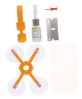 Quick Fix Windshield Crack Repair Kit For Cars with injector, resin, blades, and suction cups for easy auto glass repair at home.