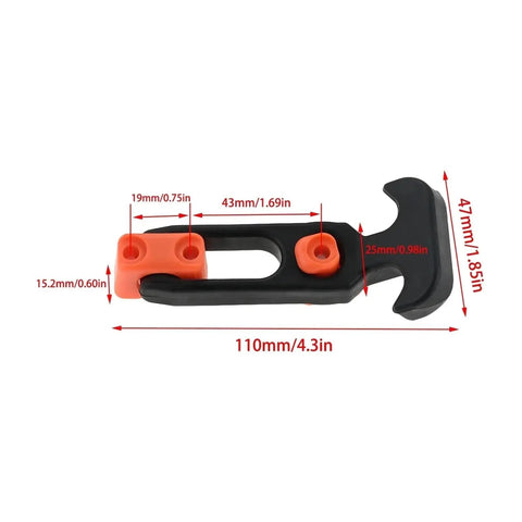 Flexible T Handle Draw Latches With Screws Hasp For Hood And Tool Box 4 Pack All Weather Tough Build with size measurements shown