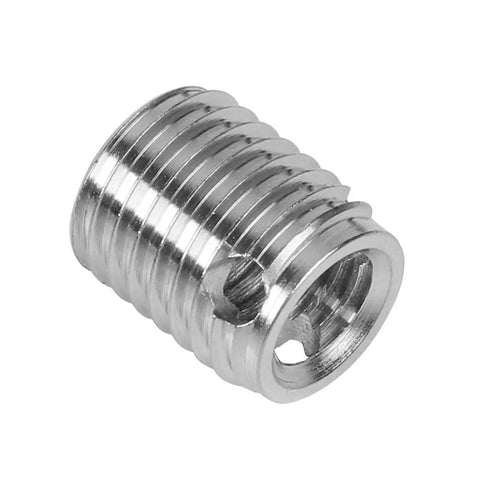 Self Tapping Thread Inserts Kit in Stainless Steel, M6x1.0 Inner Threads and M10x1.25 Outer Threads, 12mm Length, 10 Pack Pro Grade Screw Repair Kit for Damaged Holes, Easy Fix to Lock In Strong, Long Lasting Threads stainless steel thread insert