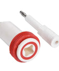 Heavy Duty High Voltage Banana Plug Cross Adapter Designed To Go The Distance With Slick Gold Plated Threads That Lock Tight For Reliable 10KV Power Lab Connections White And Red, featuring gold plated tips and a durable locking grip.