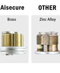 Pro Grade Satin Chrome Mortise Door Lock Cylinder comparison of Brass and Zinc Alloy materials for aluminum storefront doors.