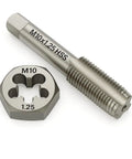 M10x1.25 Metric Tap And Die Set Right Hand HSS Tap And GCr15 Hex Die For Metal Thread Repair With Precise Internal And External Threading Durable High Speed Steel For DIY Folks And Pros, M10 tap and die
