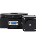 Motorized 360 Degree Electric Rotating Platform Turntable For Industrial Automation 3.94 Inch 99.21 Lbs Aluminum Alloy Black Front View