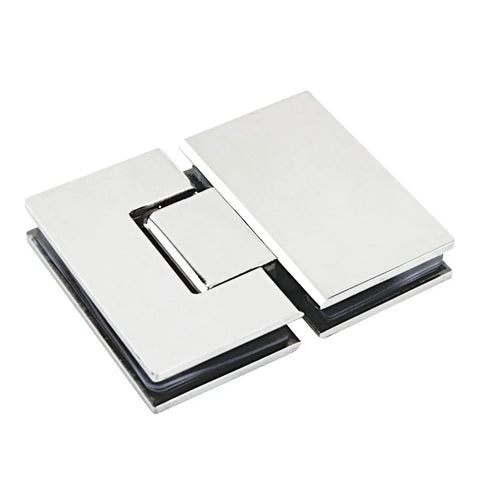 Straight Up Heavy Duty 304 Stainless Steel Shower Hinges Two Pack Knocked Out For Frameless Glass Doors 180 Degree Swing close up