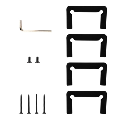 Vienna 037 Series Matte Black Wall Mount Shower Door Hinge installation parts including screws and brackets
