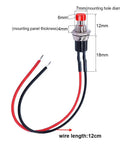 12 Pack 7mm Prewired Momentary Push Buttons SPST NO NC 2-Pin for Model Railways Hobby, red button dimensions.