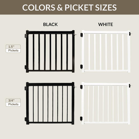 Adjustable Aluminum Deck Gate Kit In White For One And A Half Inch Pickets Fits Openings Up To 48 Inches Cut To Height Display