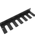 Badass Heavy Duty Wall Mount Garage Tool Shelf Solid Iron Storage Rack with hooks for organizing tools in black finish.