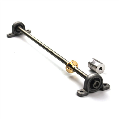 Heavy Duty Hella Smooth Tracking Rock Solid Stainless Steel T8 Lead Screw Measuring 1200 Mm With Nut And Kp08 Vertical Bearing Bracket Engineered For 3D Printers And Cnc Machines