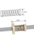 Beefy 2 Sets Printer Lead Screw Kit With Copper Nuts And Stainless Steel Screws; showing lead screw and copper nut dimensions.