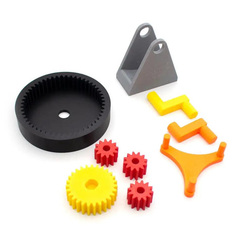 Get Your Hands On This Awesome Assemblable 3D Printed Pla Planetary Gear Model Kit Perfect For Diy Mechanical Transmission System Learning And Fun Stem Educational Projects, showing colorful gear components on a white background.