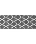 Skid Resistant Carpet Stair Treads Set Of 15 With Moroccan Trellis Pattern In Misty Gray And Linen White 8 By 26 Inches Grippy Rubber Backing